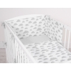 Bettwäsche Set für Babybett 3-tlg - doppelseitig - Wolken grau/grau