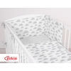 Bettwäsche Set für Babybett 3-tlg - doppelseitig - Wolken grau/grau