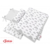 Bettwäsche Set für Babybett 3-tlg - doppelseitig - Wolken grau/grau