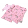 Bettwäsche Set für Babybett 3-tlg - Eulen rosa