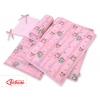 Bettwäsche Set für Babybett 3-tlg - Eulen rosa