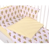 Bettwäsche Set für Babybett 3-tlg - gelbe Zebras