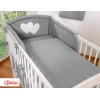 Bettwäsche Set für Babybett 3-tlg - Hängende Herzen anthrazit