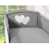 Bettwäsche Set für Babybett 3-tlg - Hängende Herzen anthrazit