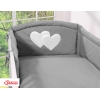 Bettwäsche Set für Babybett 3-tlg - Hängende Herzen anthrazit