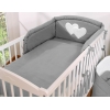 Bettwäsche Set für Babybett 3-tlg - Hängende Herzen anthrazit