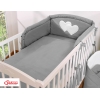 Bettwäsche Set für Babybett 3-tlg - Hängende Herzen anthrazit