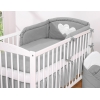Bettwäsche Set für Babybett 3-tlg - Hängende Herzen anthrazit