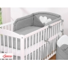 Bettwäsche Set für Babybett 3-tlg - Hängende Herzen anthrazit