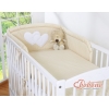 Bettwäsche Set für Babybett 3-tlg - Hängende Herzen Beige-Punktemuster