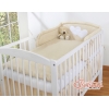 Bettwäsche Set für Babybett 3-tlg - Hängende Herzen Beige-Punktemuster