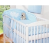 Bettwäsche Set für Babybett 3-tlg - Hängende Herzen blau gestreift