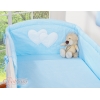 Bettwäsche Set für Babybett 3-tlg - Hängende Herzen blau gestreift