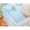 Bettwäsche Set für Babybett 3-tlg - Hängende Herzen blau gestreift