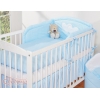 Bettwäsche Set für Babybett 3-tlg - Hängende Herzen blau gestreift