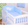Bettwäsche Set für Babybett 3-tlg - Hängende Herzen Blau-Punktemuster