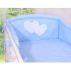 Bettwäsche Set für Babybett 3-tlg - Hängende Herzen Blau-Punktemuster