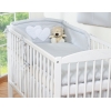 Bettwäsche Set für Babybett 3-tlg - Hängende Herzen grau