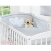 Bettwäsche Set für Babybett 3-tlg - Hängende Herzen grau
