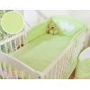 Bettwäsche Set für Babybett 3-tlg - Hängende Herzen grün gestreift