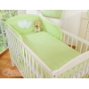 Bettwäsche Set für Babybett 3-tlg - Hängende Herzen grün gestreift