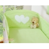 Bettwäsche Set für Babybett 3-tlg - Hängende Herzen grün gestreift