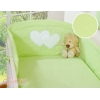Bettwäsche Set für Babybett 3-tlg - Hängende Herzen grün gestreift