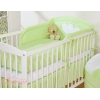 Bettwäsche Set für Babybett 3-tlg - Hängende Herzen grün gestreift