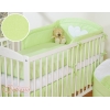 Bettwäsche Set für Babybett 3-tlg - Hängende Herzen grün gestreift