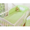 Bettwäsche Set für Babybett 3-tlg - Hängende Herzen grün gestreift
