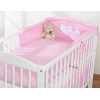 Bettwäsche Set für Babybett 3-tlg - Hängende Herzen rosa