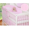 Bettwäsche Set für Babybett 3-tlg - Hängende Herzen rosa gestreift