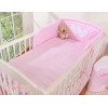 Bettwäsche Set für Babybett 3-tlg - Hängende Herzen rosa gestreift