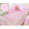 Bettwäsche Set für Babybett 3-tlg - Hängende Herzen rosa gestreift