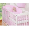 Bettwäsche Set für Babybett 3-tlg - Hängende Herzen rosa gestreift