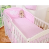 Bettwäsche Set für Babybett 3-tlg - Hängende Herzen rosa gestreift