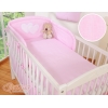 Bettwäsche Set für Babybett 3-tlg - Hängende Herzen rosa gestreift
