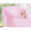 Bettwäsche Set für Babybett 3-tlg - Hängende Herzen rosa gestreift