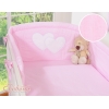 Bettwäsche Set für Babybett 3-tlg - Hängende Herzen rosa gestreift