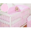 Bettwäsche Set für Babybett 3-tlg - Hängende Herzen rosa gestreift