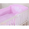 Bettwäsche Set für Babybett 3-tlg - Hängende Herzen Rosa-Punktemuster