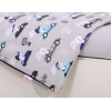 Bettwäsche Set für Babybett 3-tlg - Hasen grau