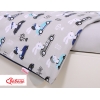 Bettwäsche Set für Babybett 3-tlg - Hasen grau