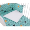 Bettwäsche Set für Babybett 3-tlg - Hasen - Minze Bäume
