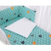 Bettwäsche Set für Babybett 3-tlg - Hasen - Minze Bäume