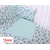 Bettwäsche Set für Babybett 3-tlg - Igel minze