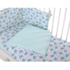 Bettwäsche Set für Babybett 3-tlg - Igel minze