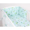 Bettwäsche Set für Babybett 3-tlg - Lamas minze