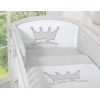 Bettwäsche Set für Babybett 3-tlg - Little Prince/Princess grau