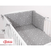Bettwäsche Set für Babybett 3-tlg - mini Sternchen weiß